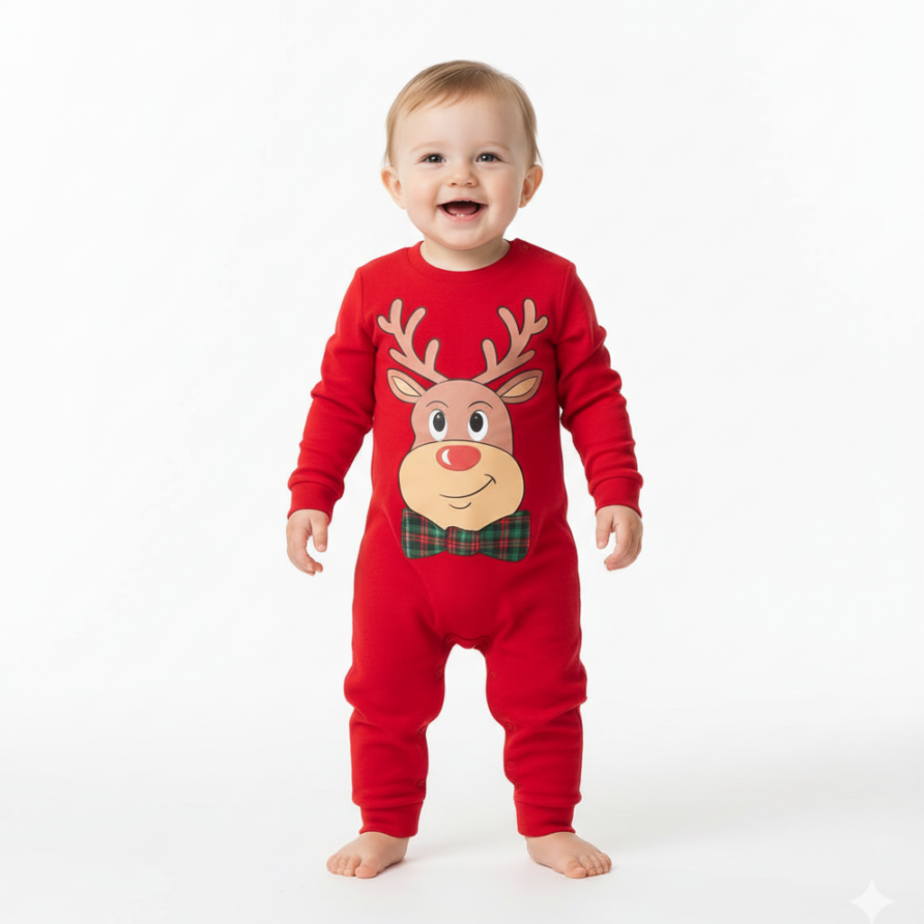 All Over Print Christmas Reindeer Pattern Family Matching Pajama Set