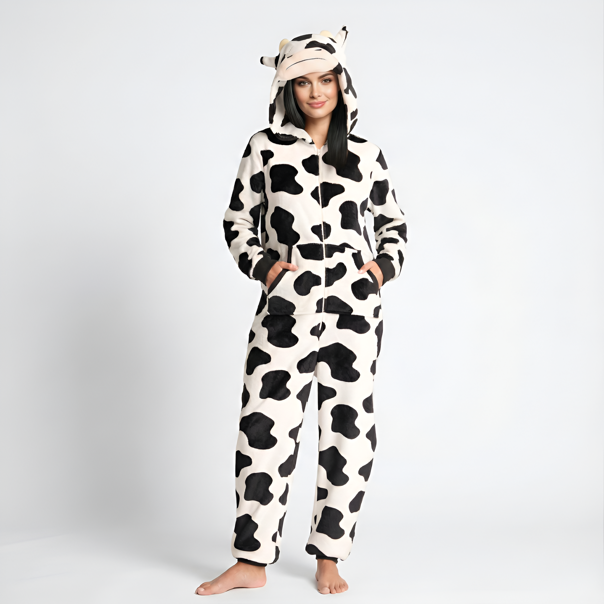 Animal Themed One Piece Pajamas For Women With Hood