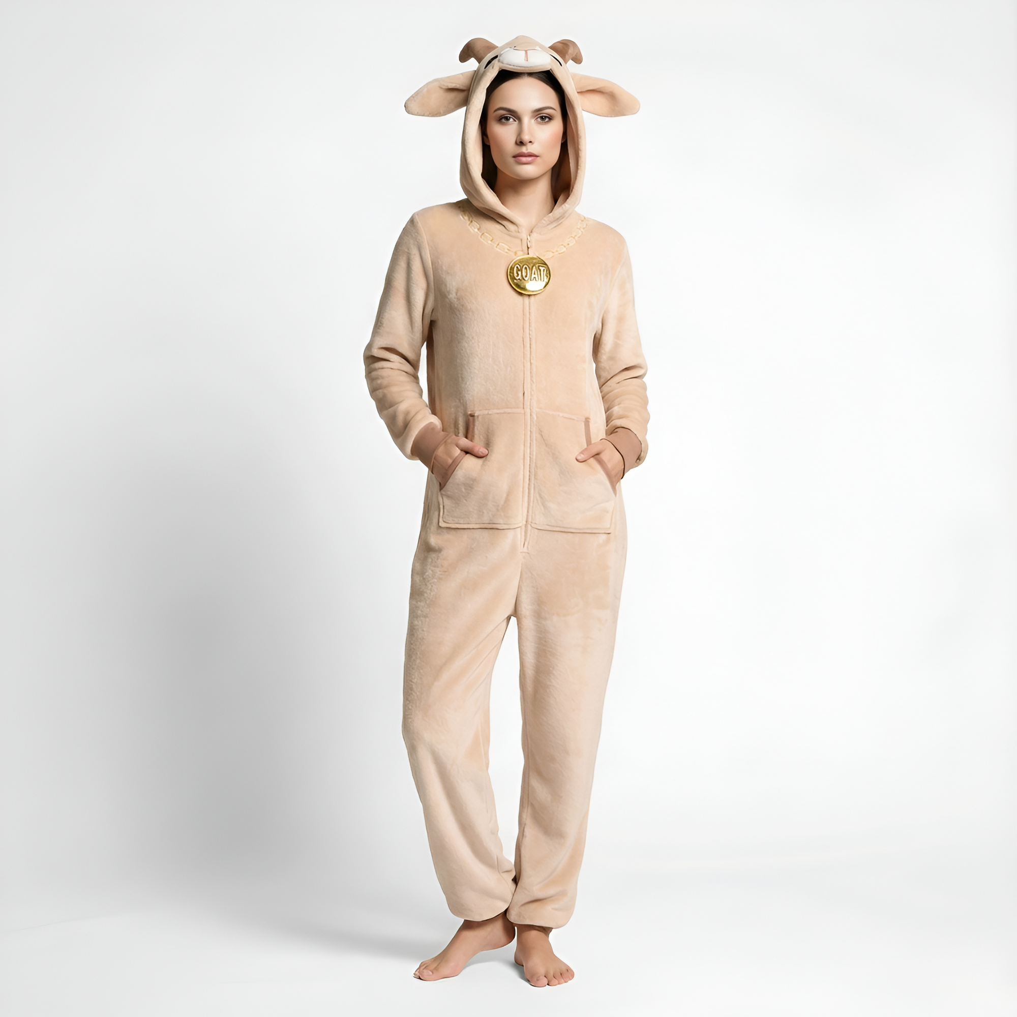 Animal Themed One Piece Pajamas For Women With Hood