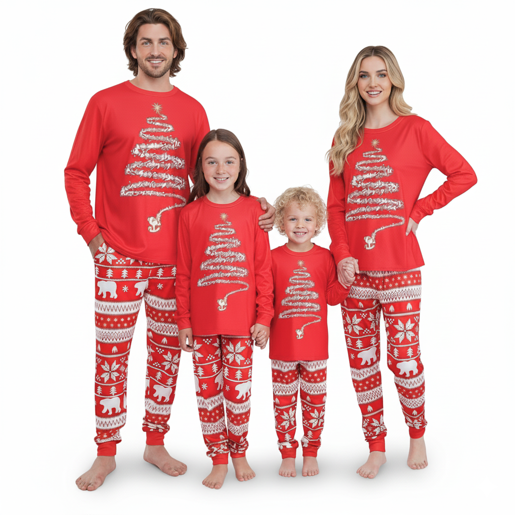 Deer Print Matching Family Christmas Pajama Set
