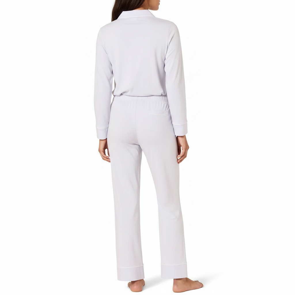 Modal Long Sleeve Shirt Full Length Pajama Set For Women