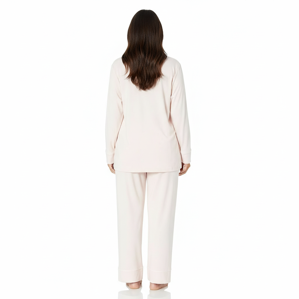 Modal Long Sleeve Shirt Full Length Pajama Set For Women