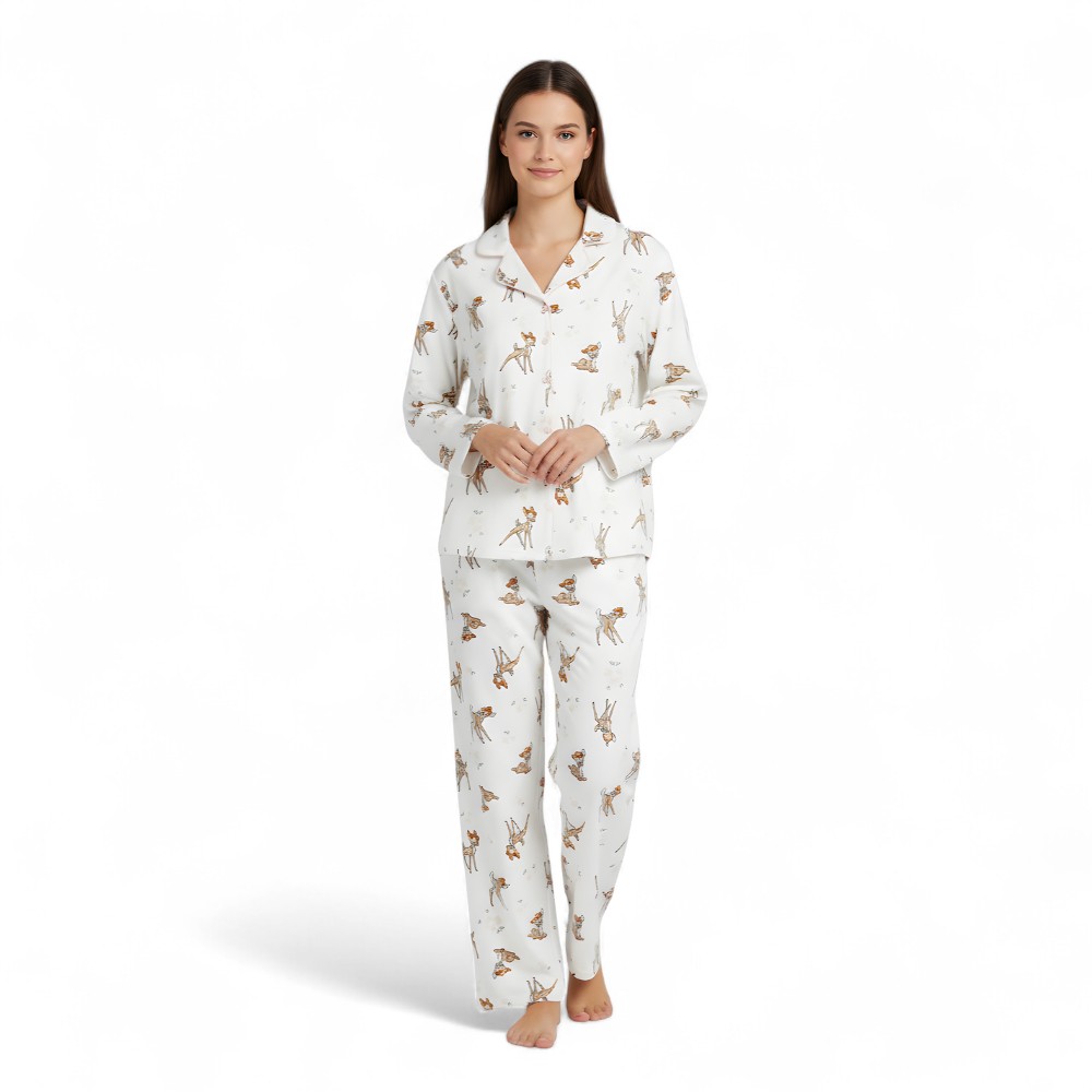Bambi Printed Long Sleeve Pajama Set