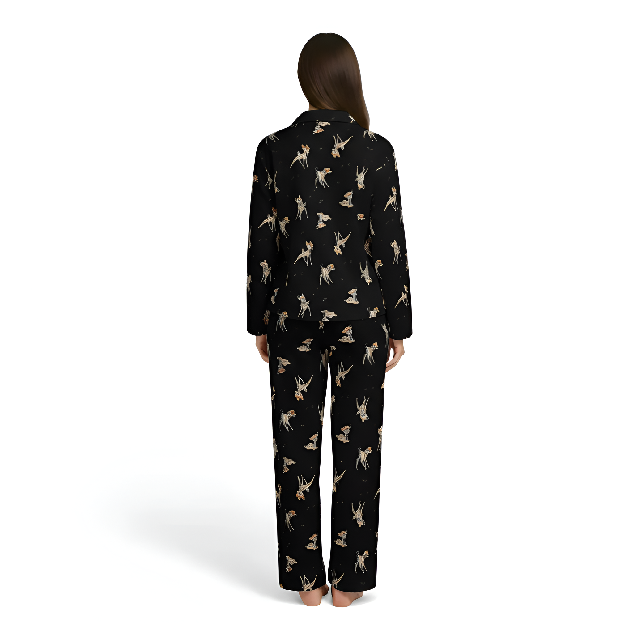 Bambi Printed Long Sleeve Pajama Set