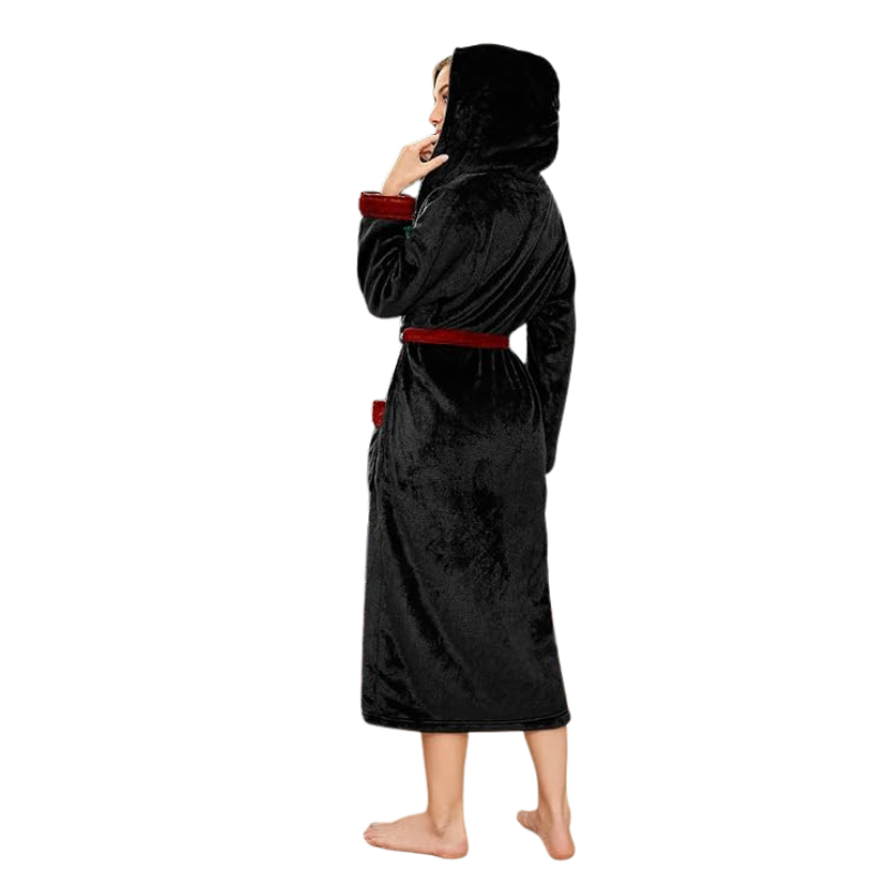 Soft Hooded Fleece Bathrobe For Women