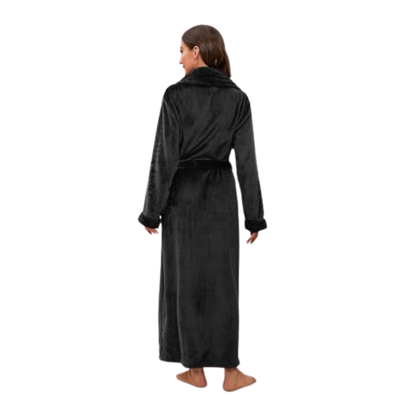 Full Length Plush Fleece Bathrobe For Women