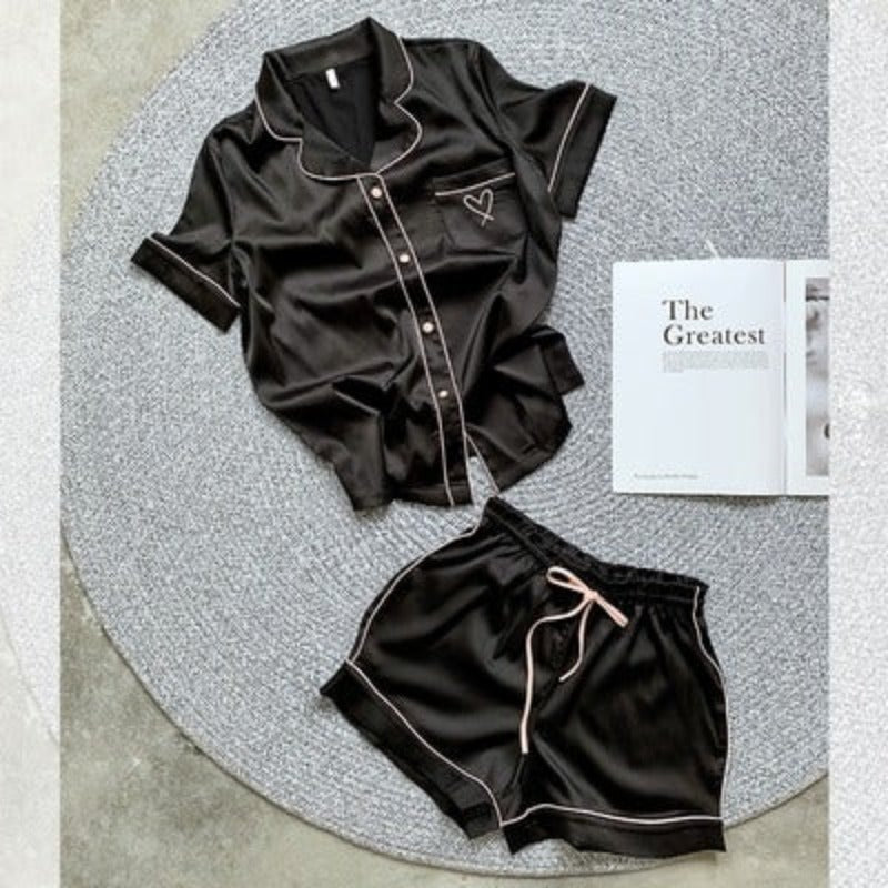 Women's Embroidered Silk Pajamas Set-Original Pajamas