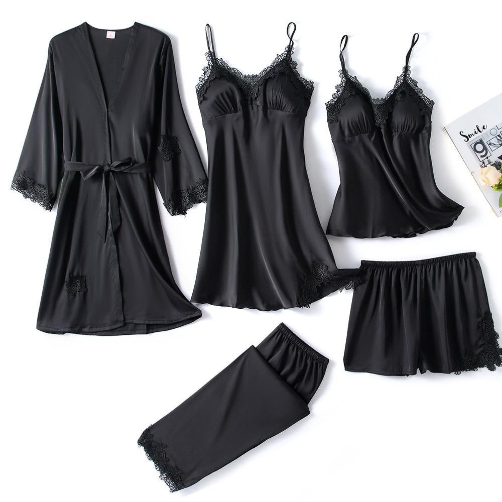Women Gown Set V-Neck Nighties Wear-Original Pajamas