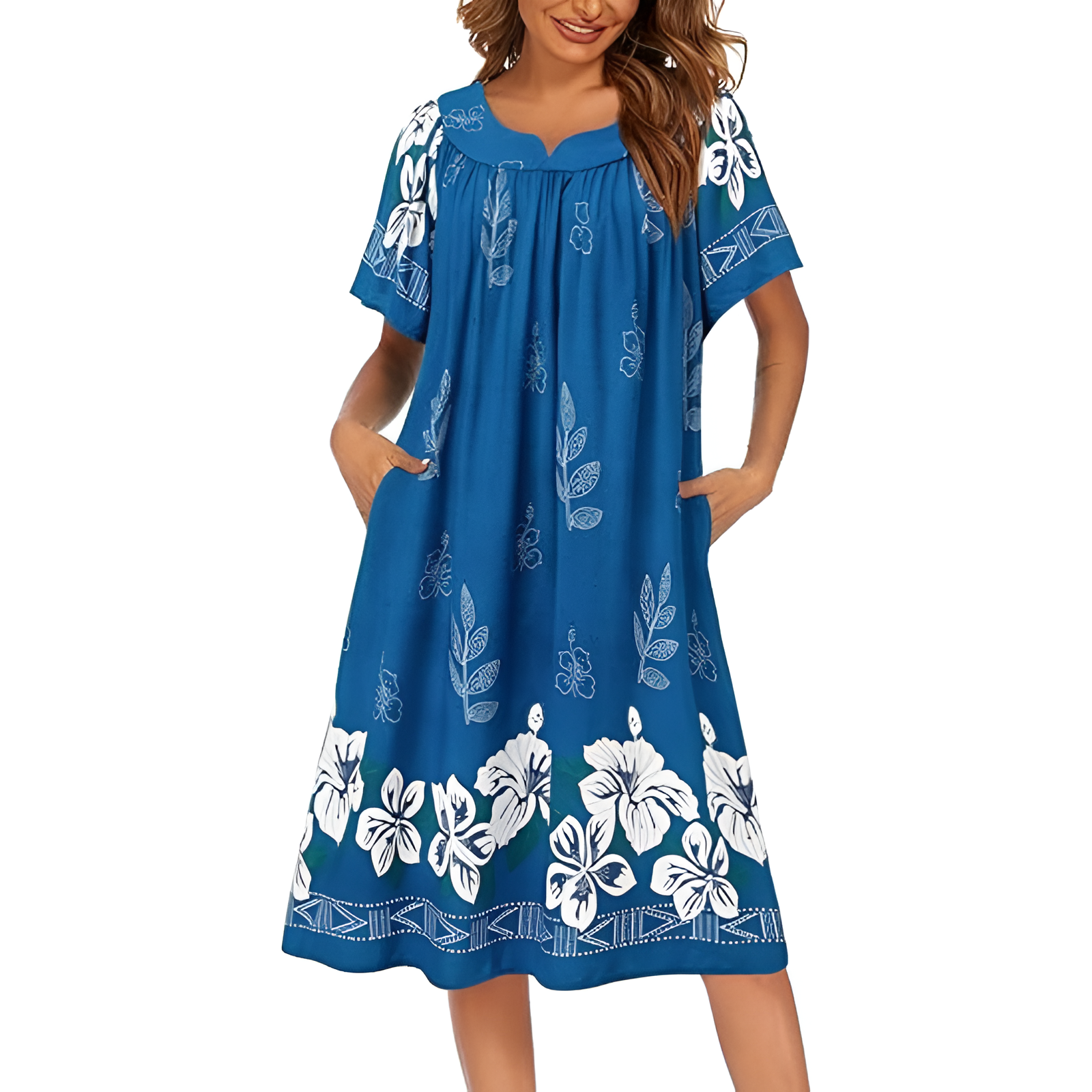 Floral Print Short Sleeve Nightgown For Women