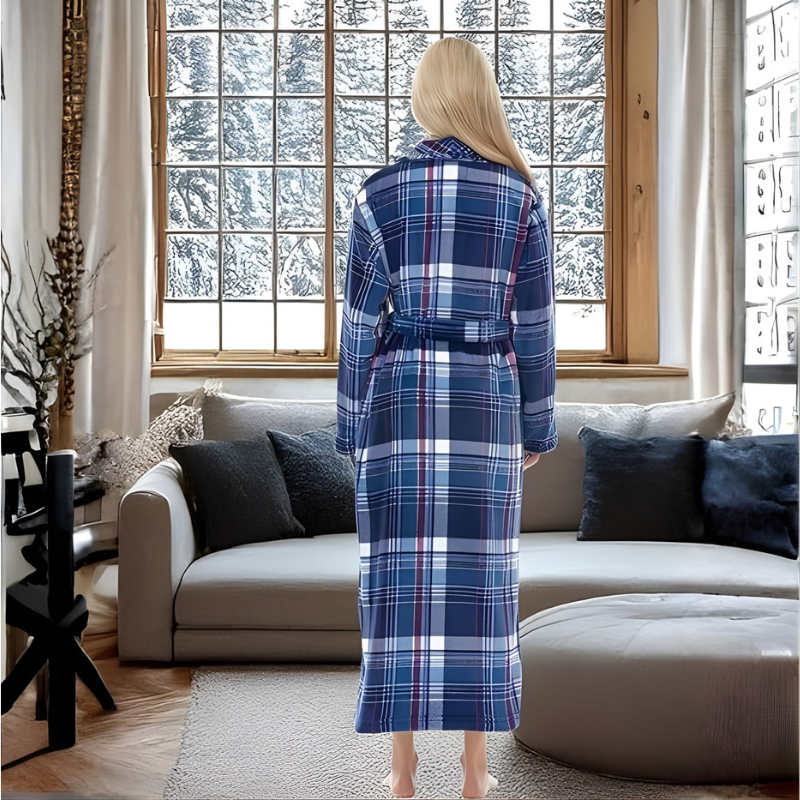 Long Plush Fleece Winter Bathrobe For Women