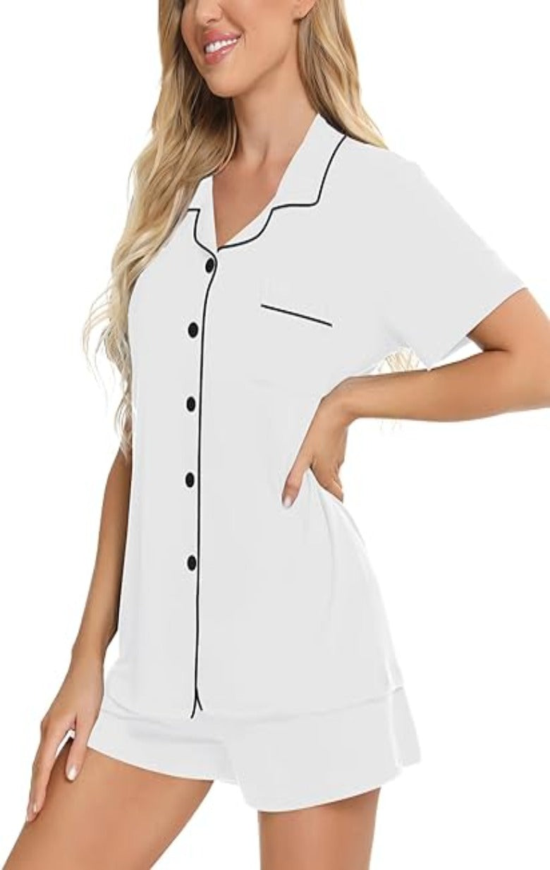Button Down Comfy Short Sleeve Pajamas Set-Original Pajamas