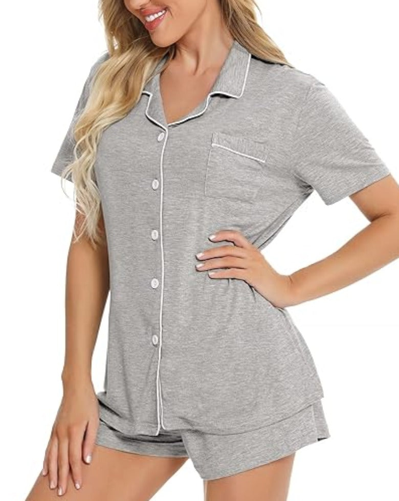 Button Down Short Sleeve Comfy Pajamas-Original Pajamas