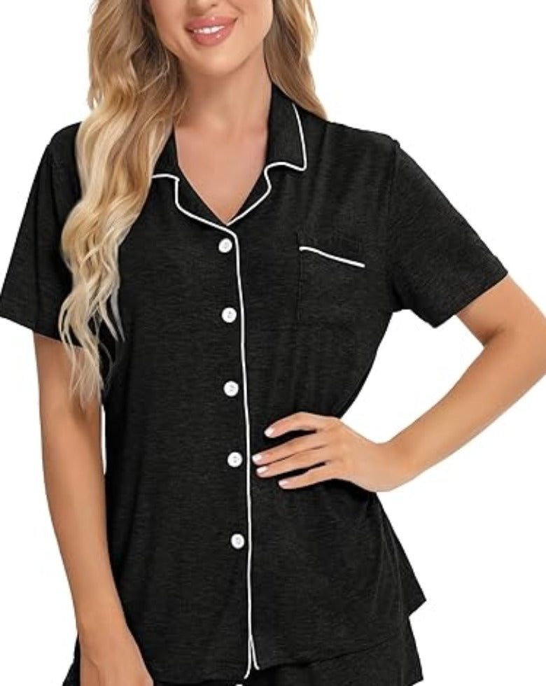 Button Down Short Sleeve Comfy Pajamas-Original Pajamas