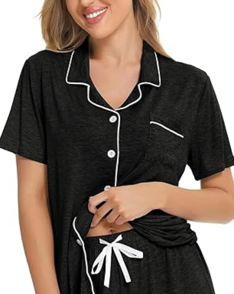 Button Down Short Sleeve Comfy Pajamas-Original Pajamas