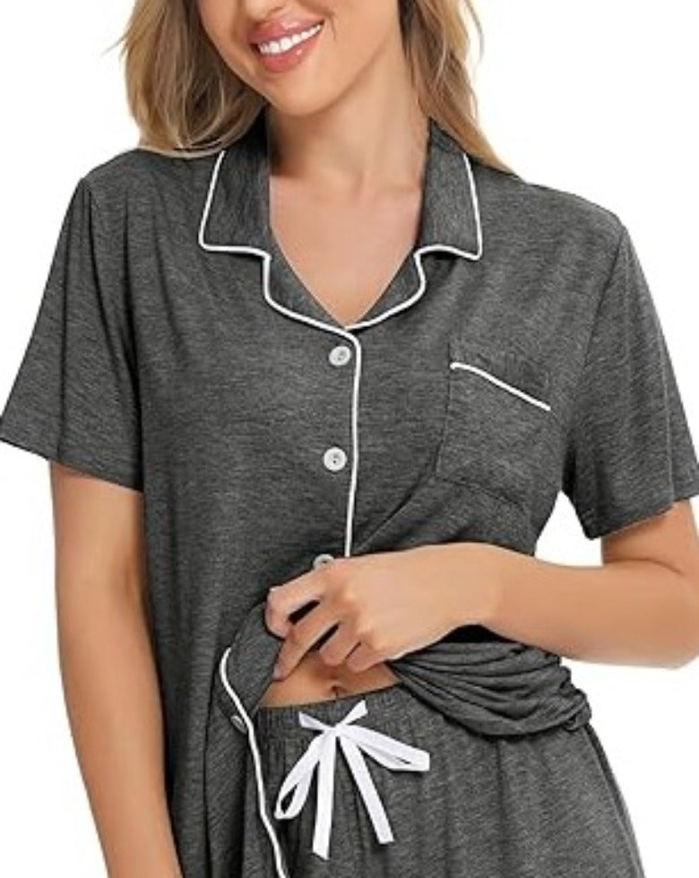 Button Down Short Sleeve Comfy Pajamas-Original Pajamas