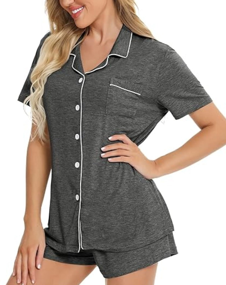 Button Down Short Sleeve Comfy Pajamas-Original Pajamas