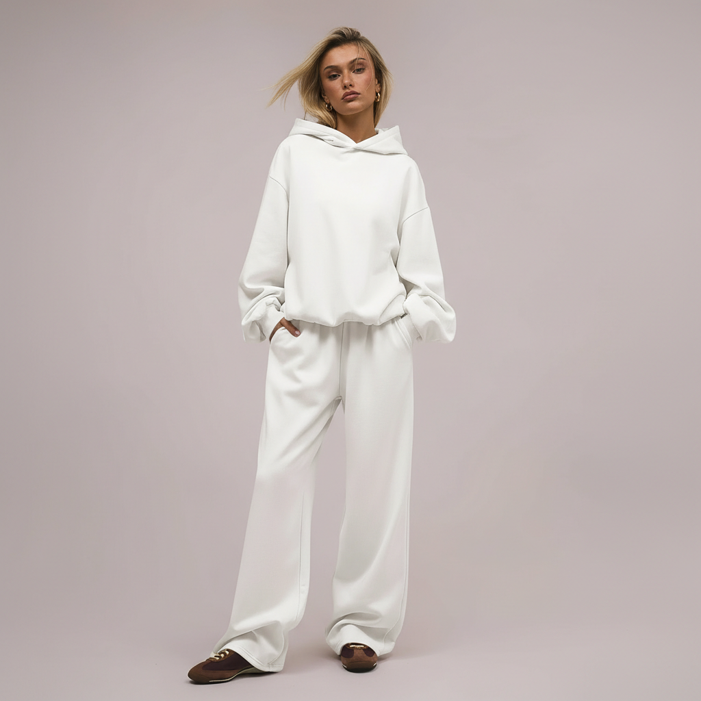 Two Piece Oversized Hoodie And Loose Fit Sweatpants Set With Pockets For Women
