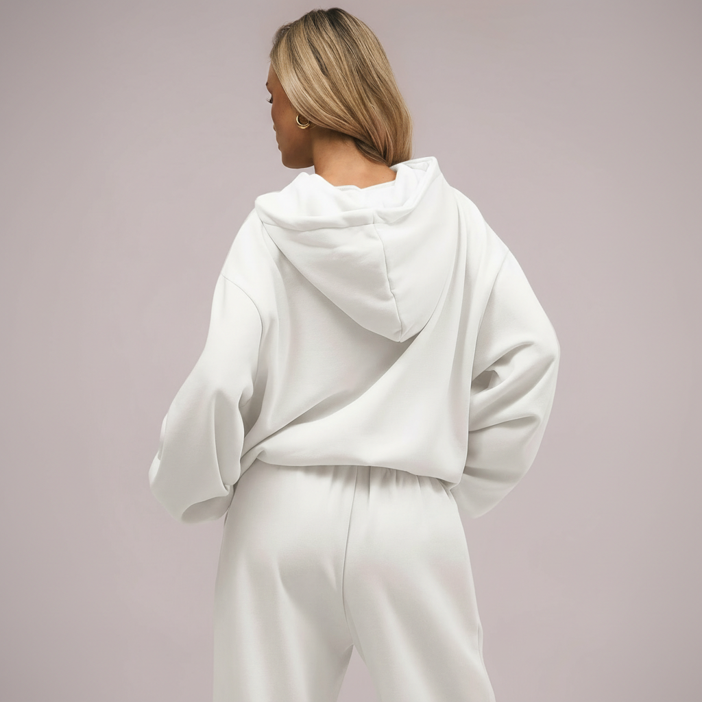 Two Piece Oversized Hoodie And Loose Fit Sweatpants Set With Pockets For Women