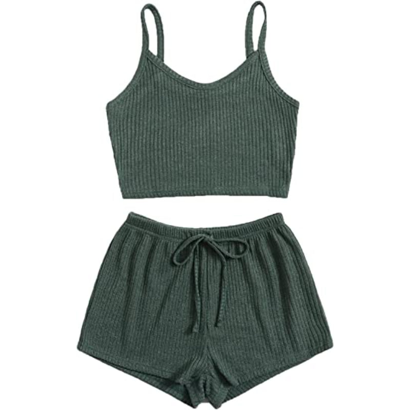 2 Piece Tank Tops And Shorts Lounge Set For Women-Original Pajamas