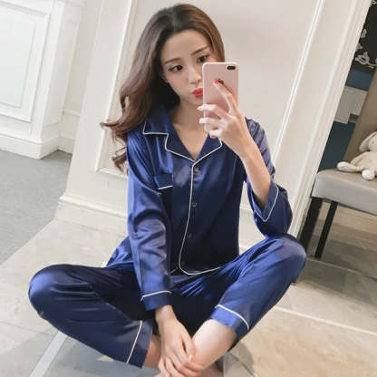 Women's Satin Two Piece Pyjamas Set-Original Pajamas
