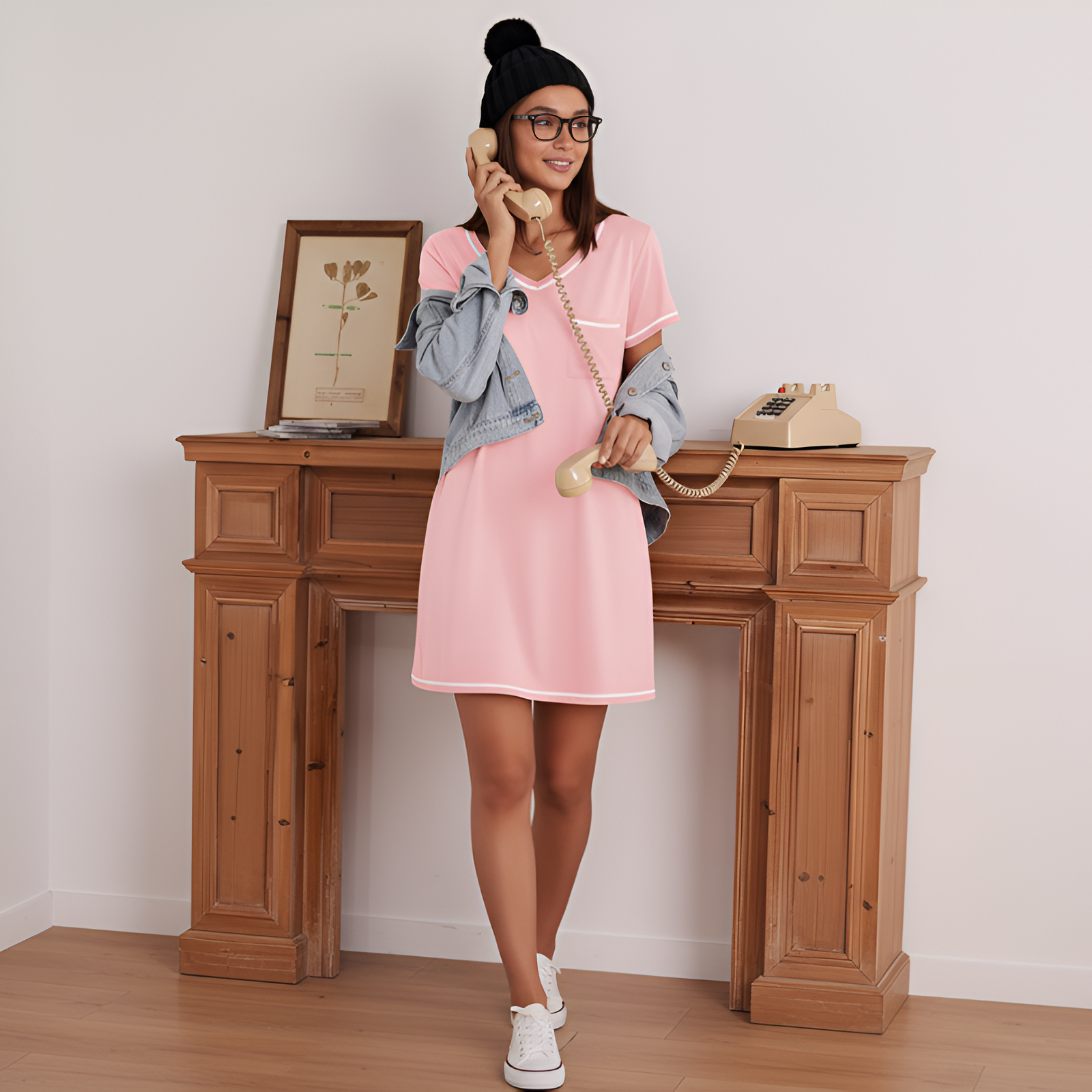 Pack Of 3 T Shirt Nightgowns With Short Sleeve And Pocket For Women