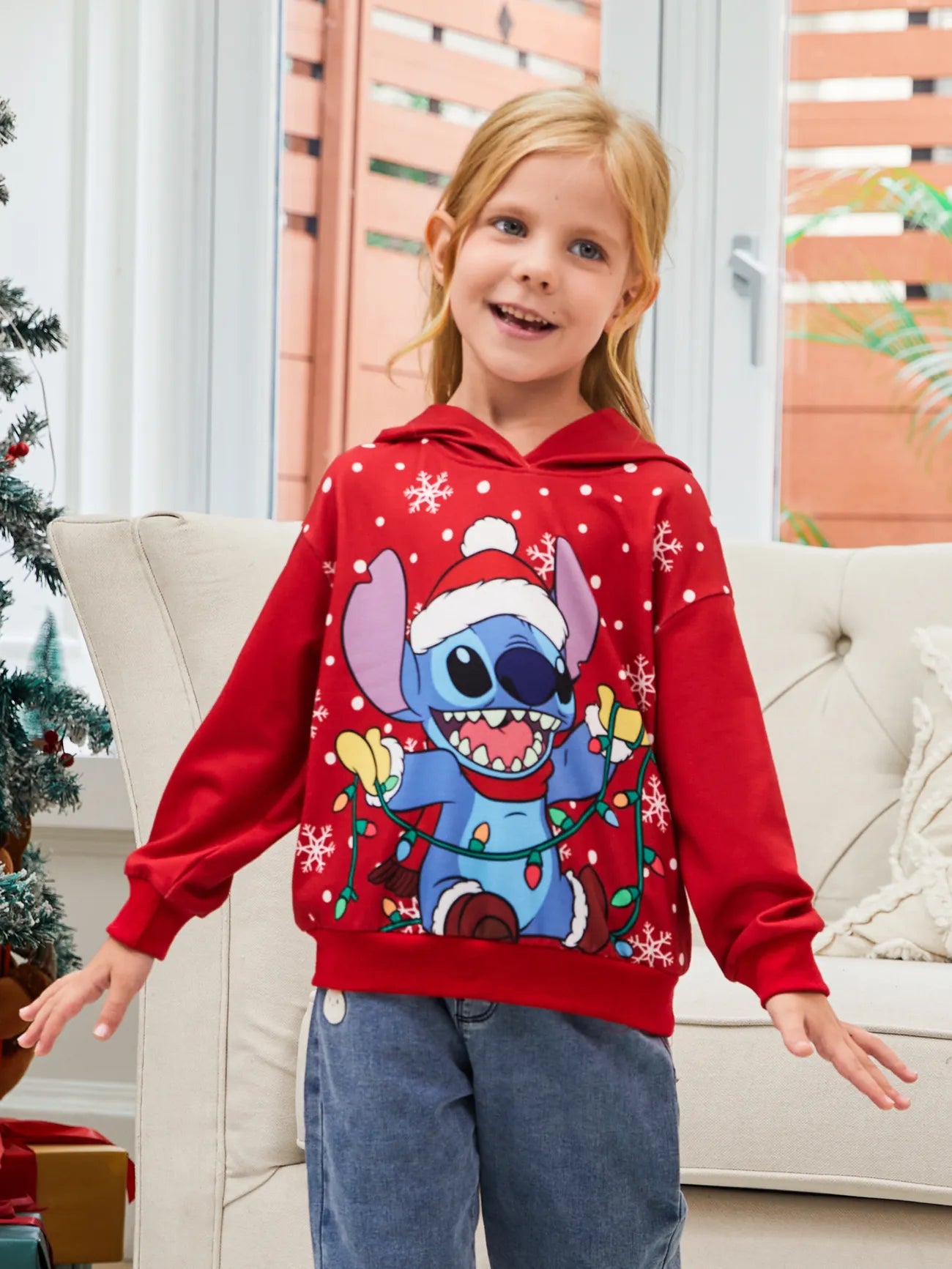 Stitch Festive Family Matching Christmas Hoodie Set-Original Pajamas