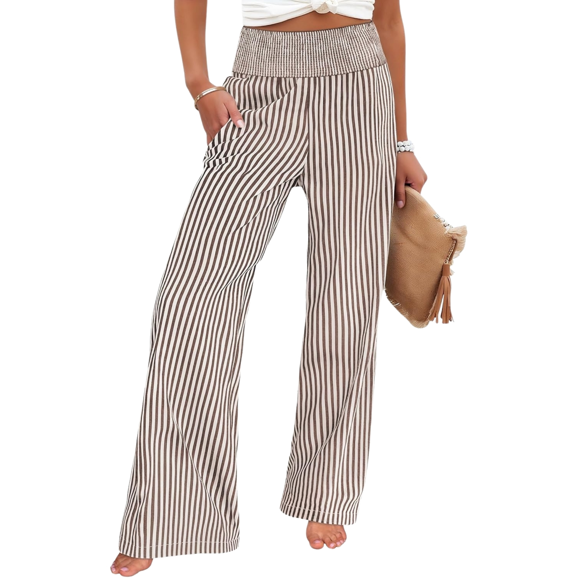 Casual Lounge Palazzo Pants With Striped Pattern