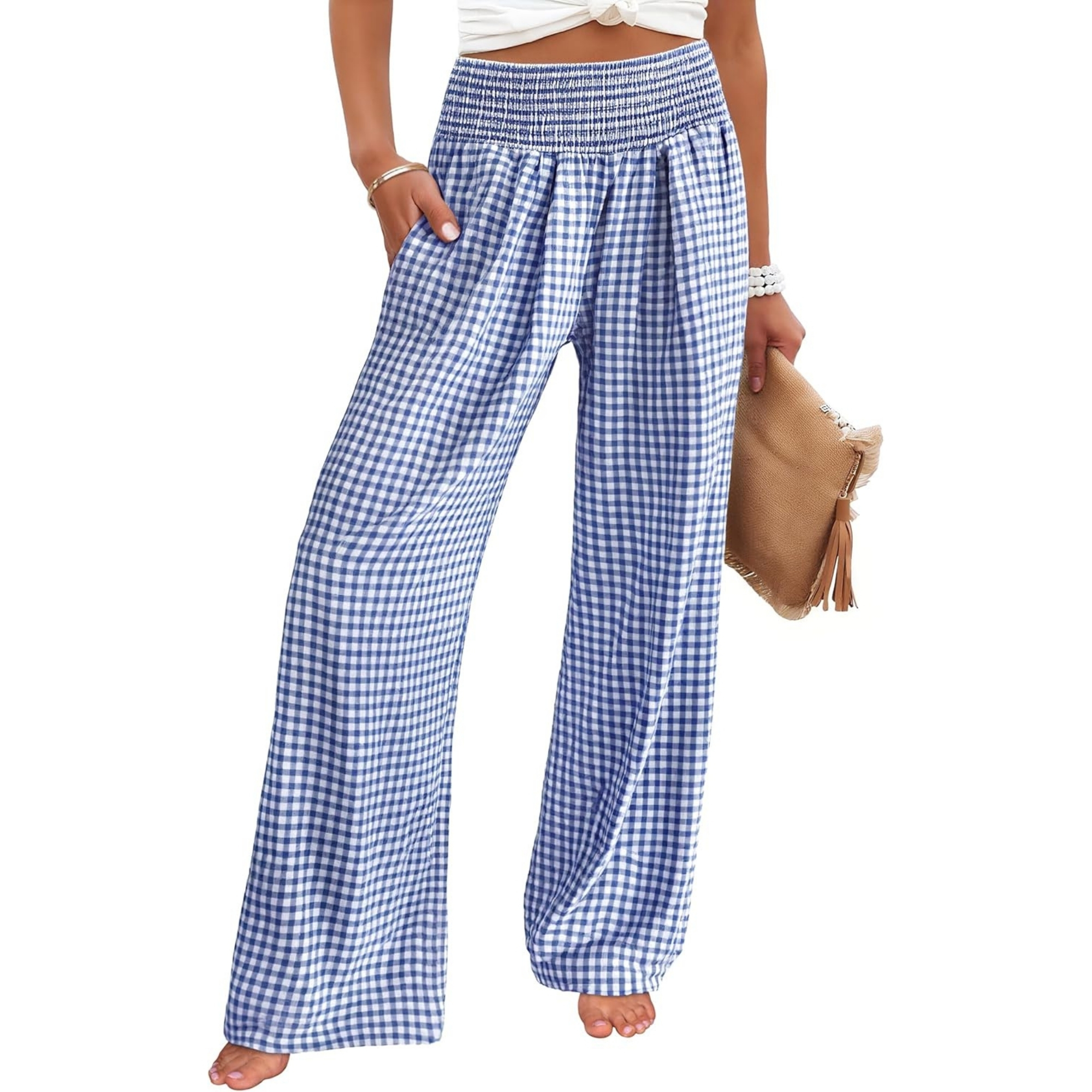 Casual Lounge Palazzo Pants With Striped Pattern