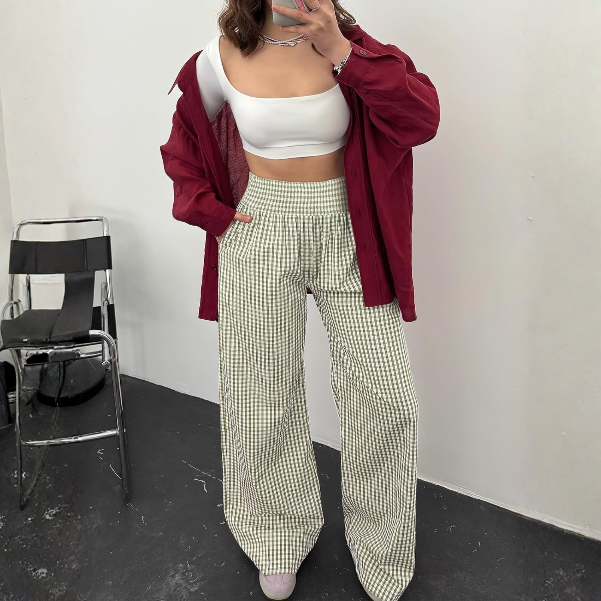 Casual Lounge Palazzo Pants With Striped Pattern