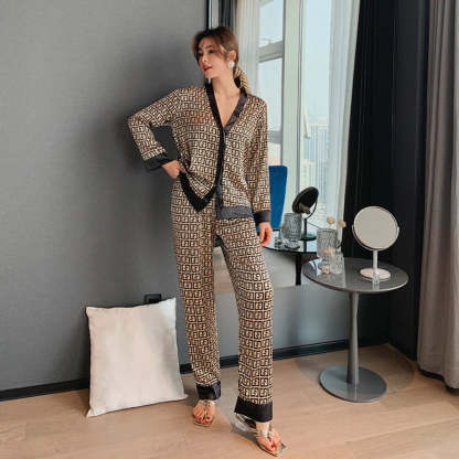 Women's Pajamas Set V Neck Design-Original Pajamas