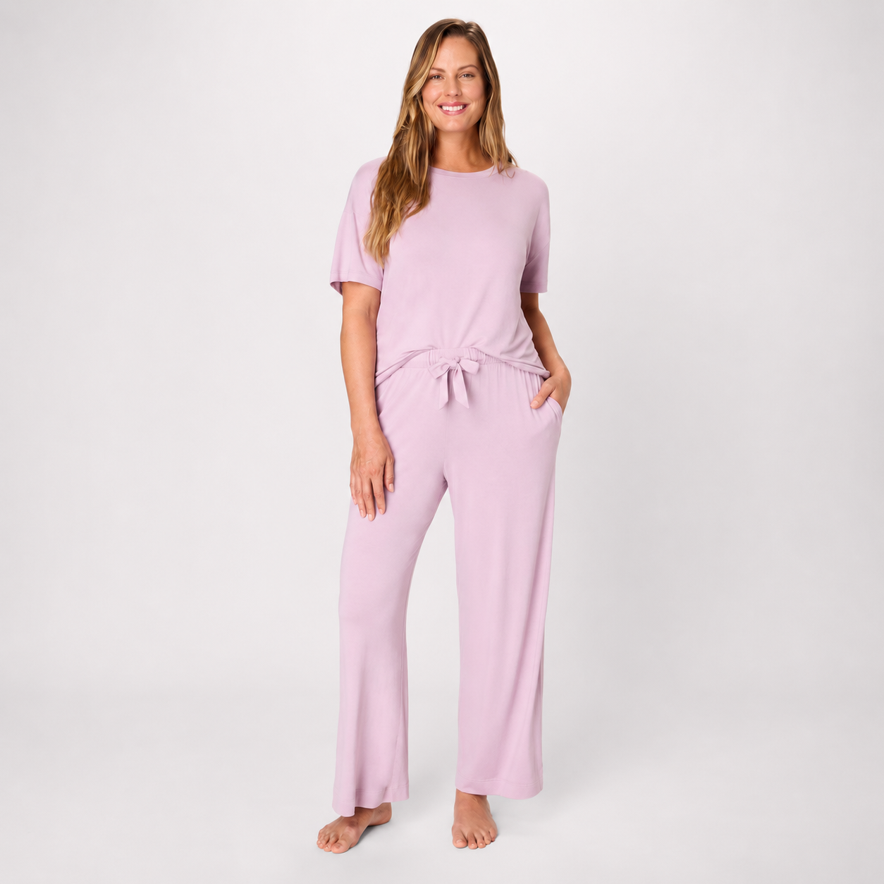 Comfortable T Shirt And Pants With Pockets Pajamas Set For Women