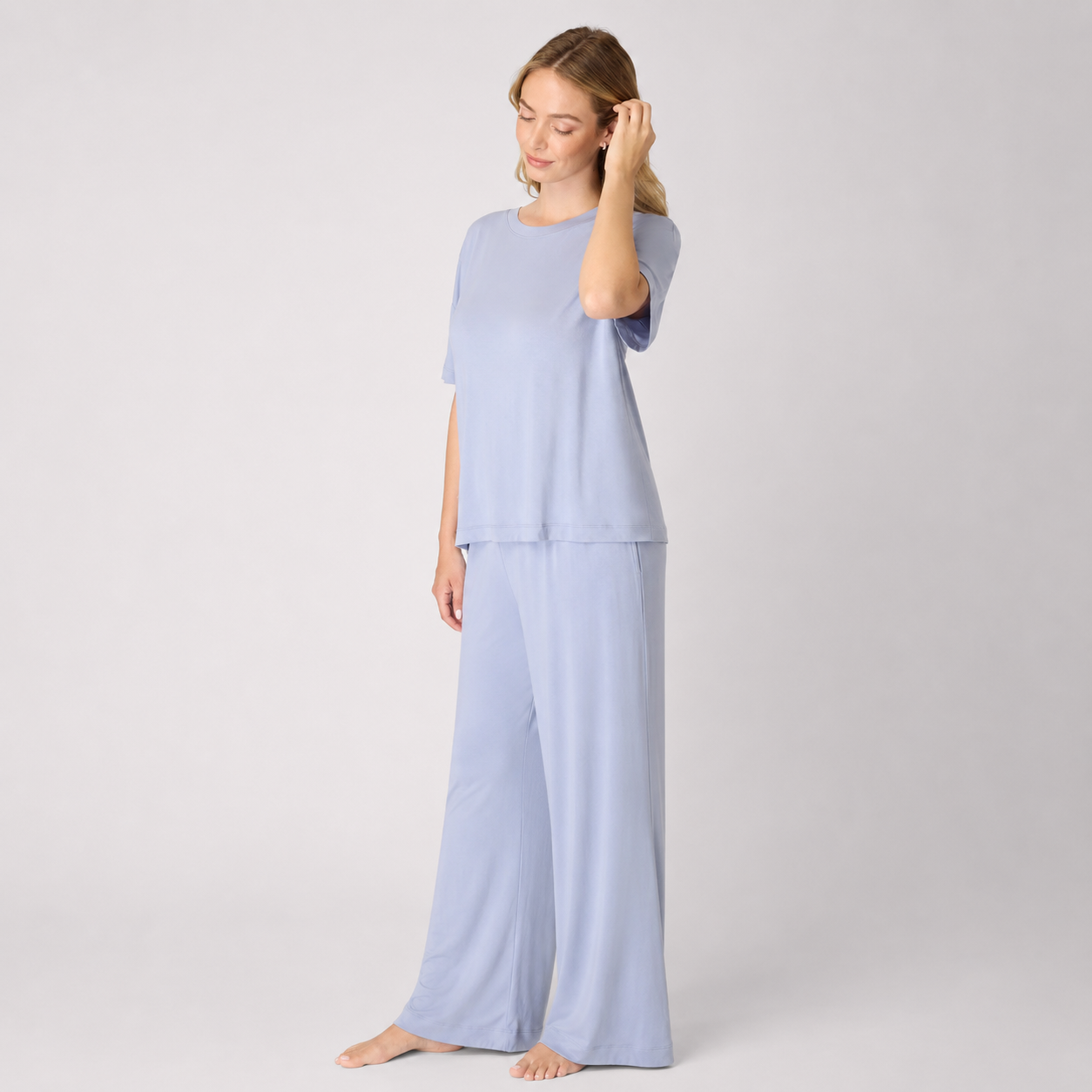 Comfortable T Shirt And Pants With Pockets Pajamas Set For Women