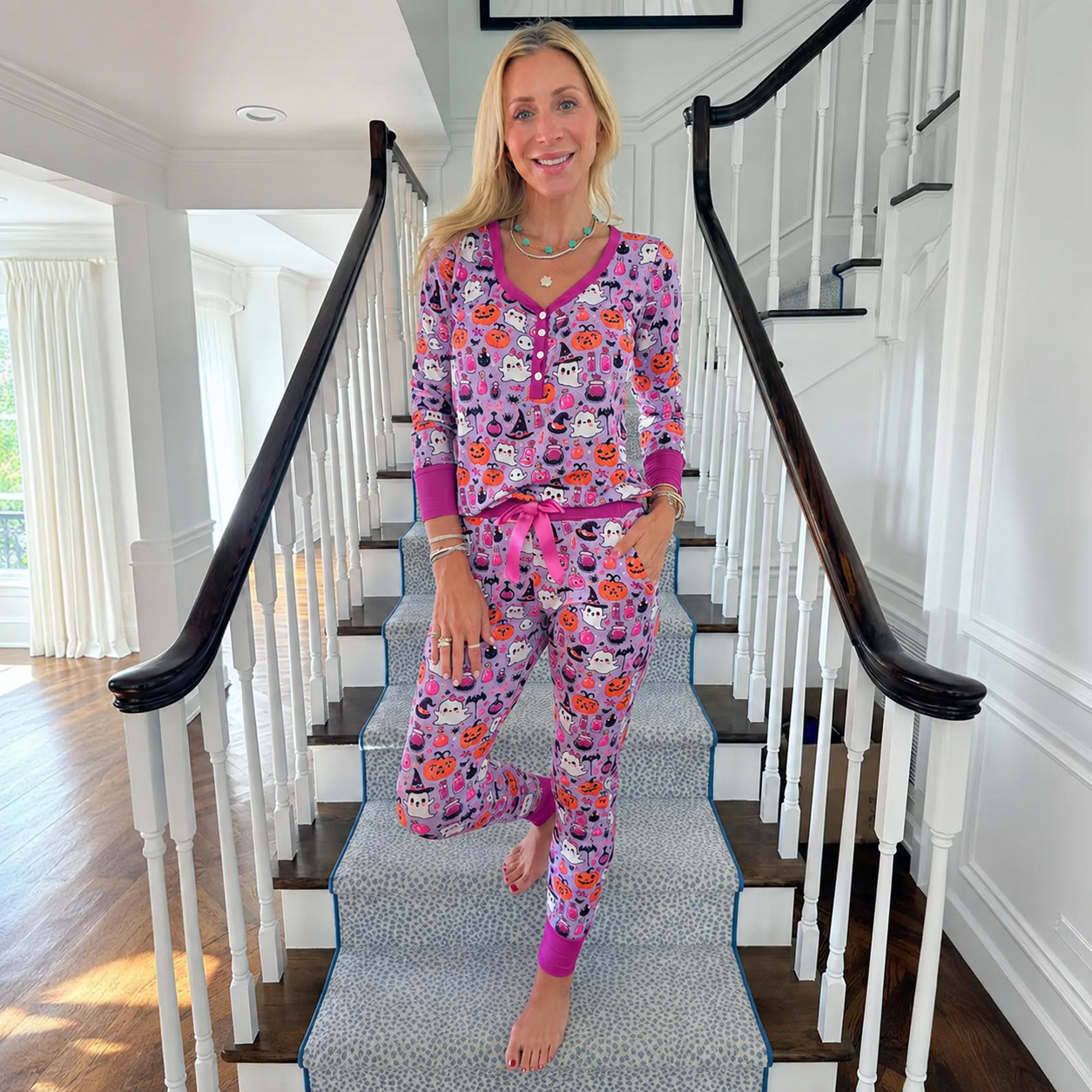 Halloween Themed Jogger Pajama Set For Women