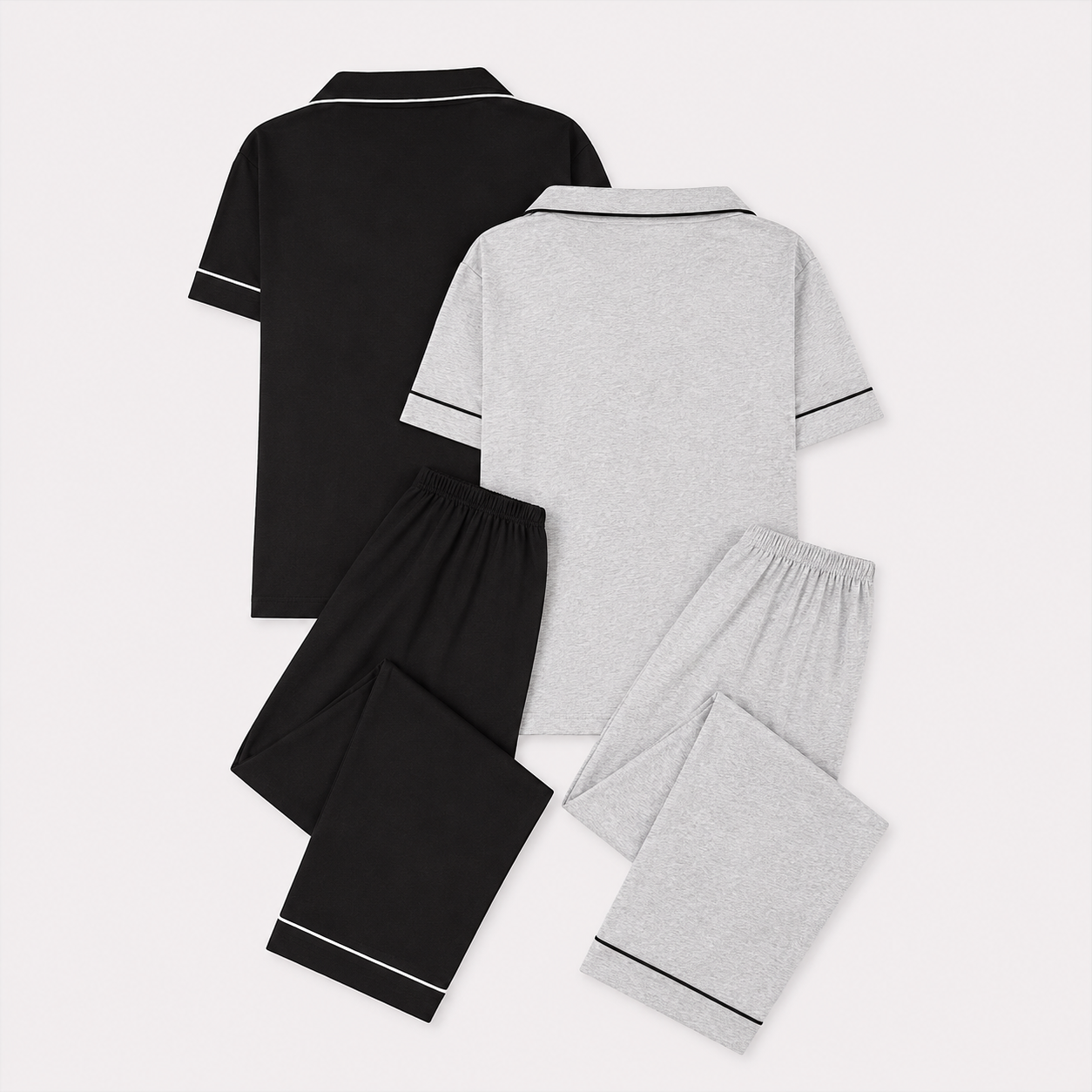 Pack of 2 Short Sleeve Shirt And Long Pants Set For Women
