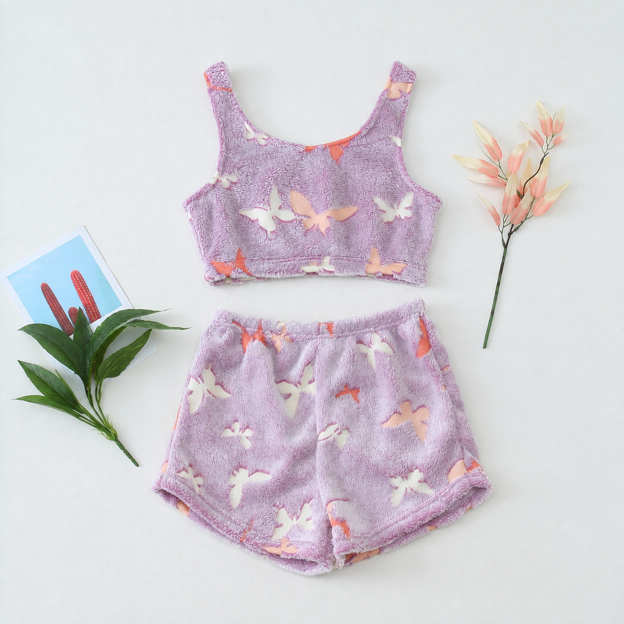 Pack of 2 Sleeveless Halloween Glow Graphic Pajama Set for Women