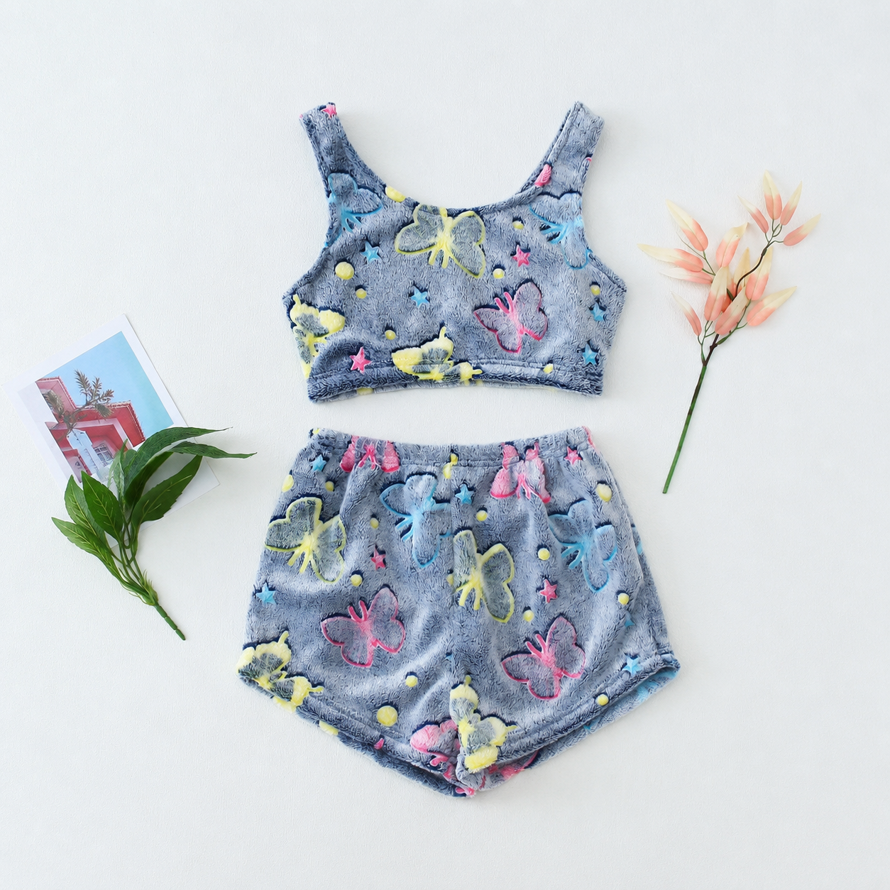 Pack of 2 Sleeveless Halloween Glow Graphic Pajama Set for Women