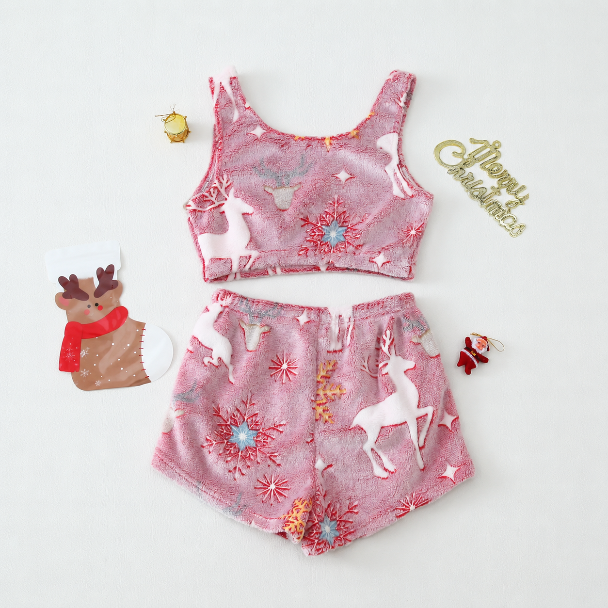 Pack of 2 Sleeveless Halloween Glow Graphic Pajama Set for Women