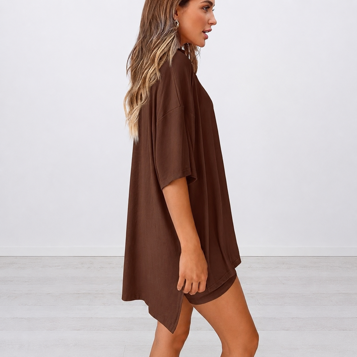 Casual Summer Solid Shorts Set Sleepwear For Women
