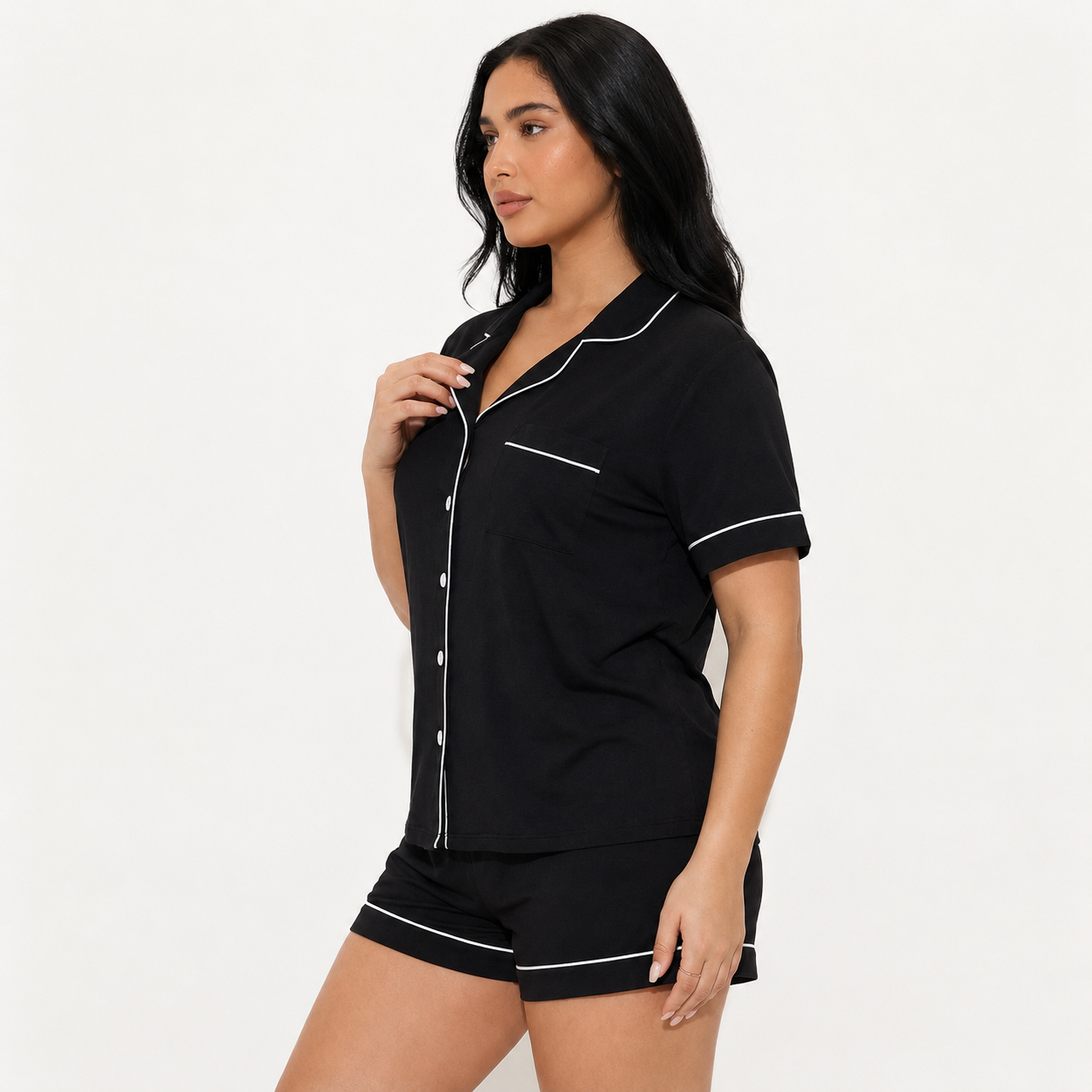 Two Piece Casual Short Sleeve Sleepwear For Women