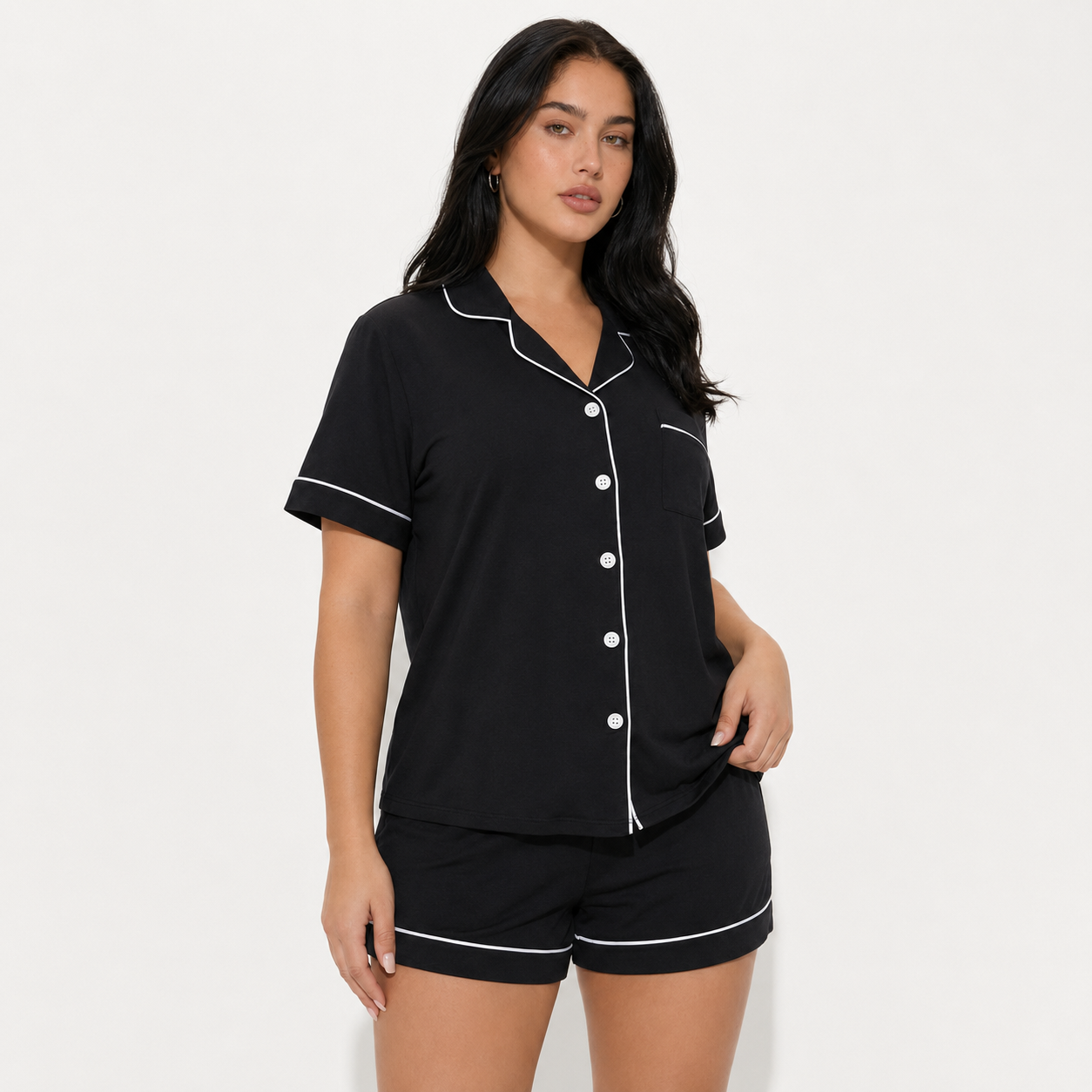 Two Piece Casual Short Sleeve Sleepwear For Women