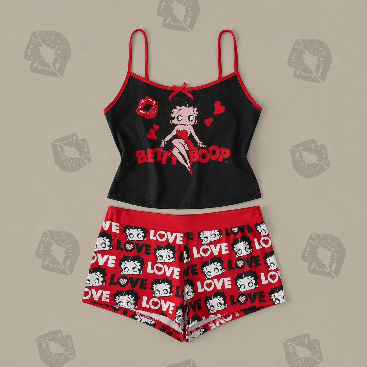 Letter Print Camisole Top And Shorts Set For Women