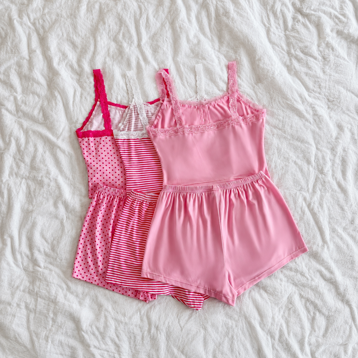 Casual Fitted Cami And Shorts Sleepwear Set For Women