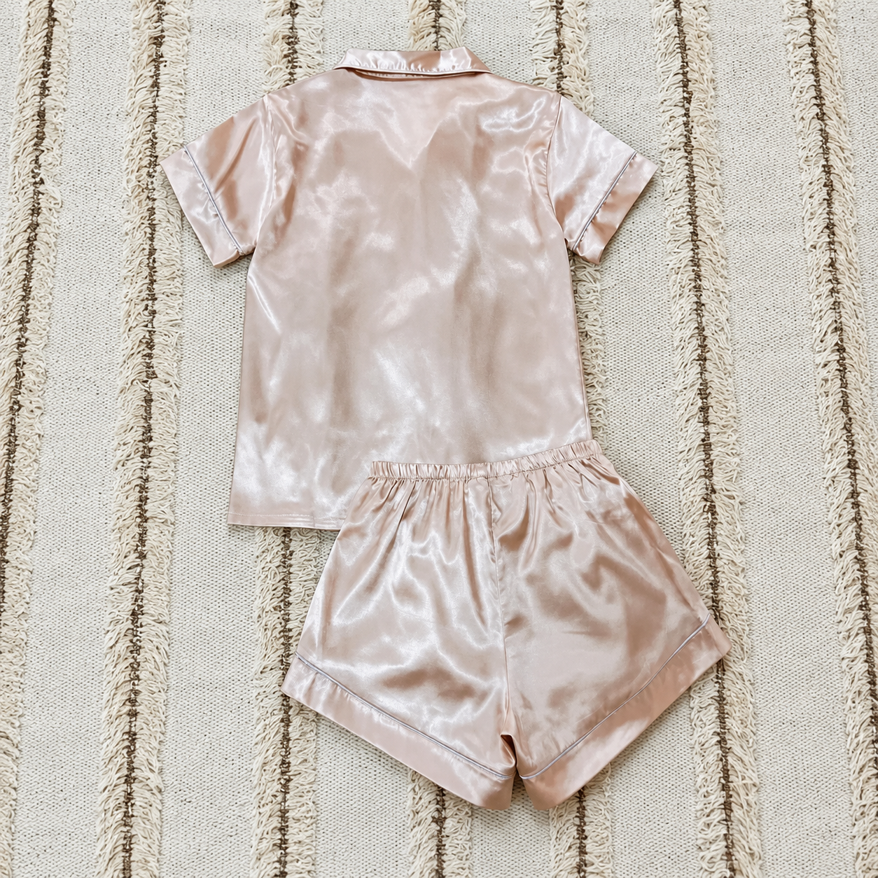 2 Piece Casual Sleepwear Set With Button Front For Women