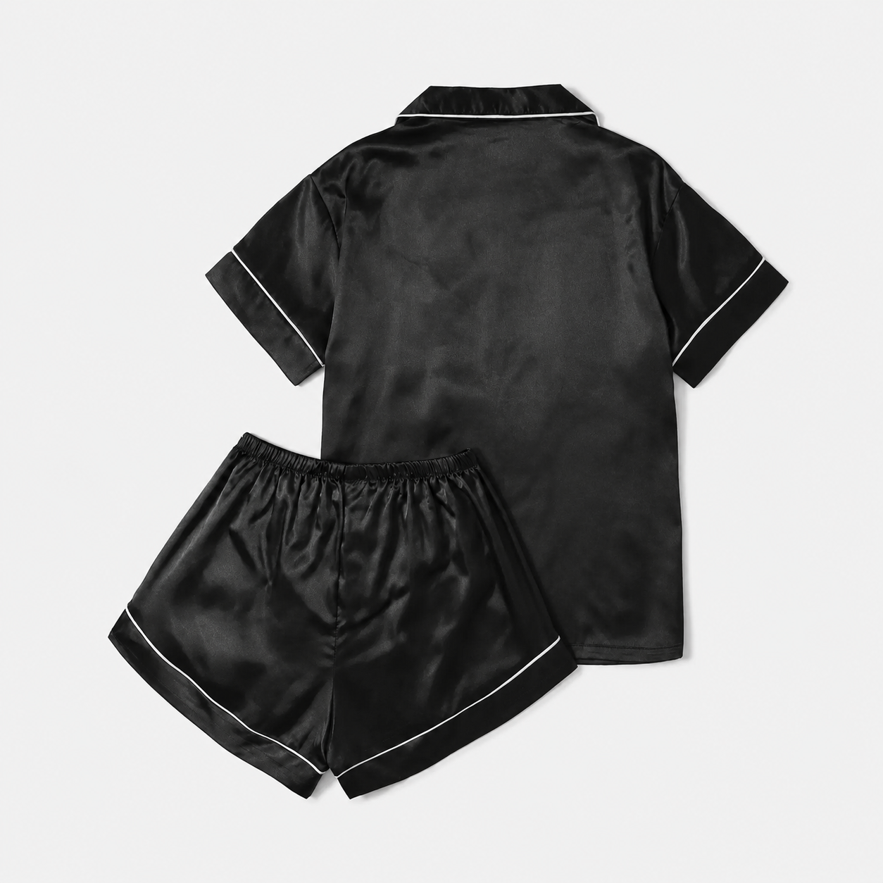 2 Piece Casual Sleepwear Set With Button Front For Women