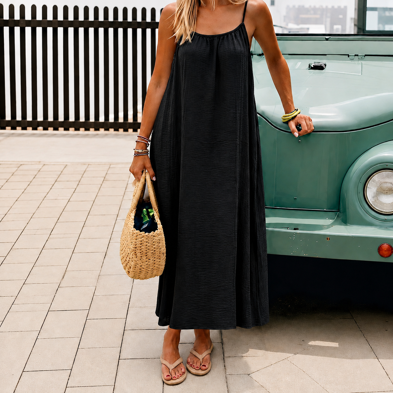 Backless Camisole Loose Vacation Long Home Skirt Dress For Women 