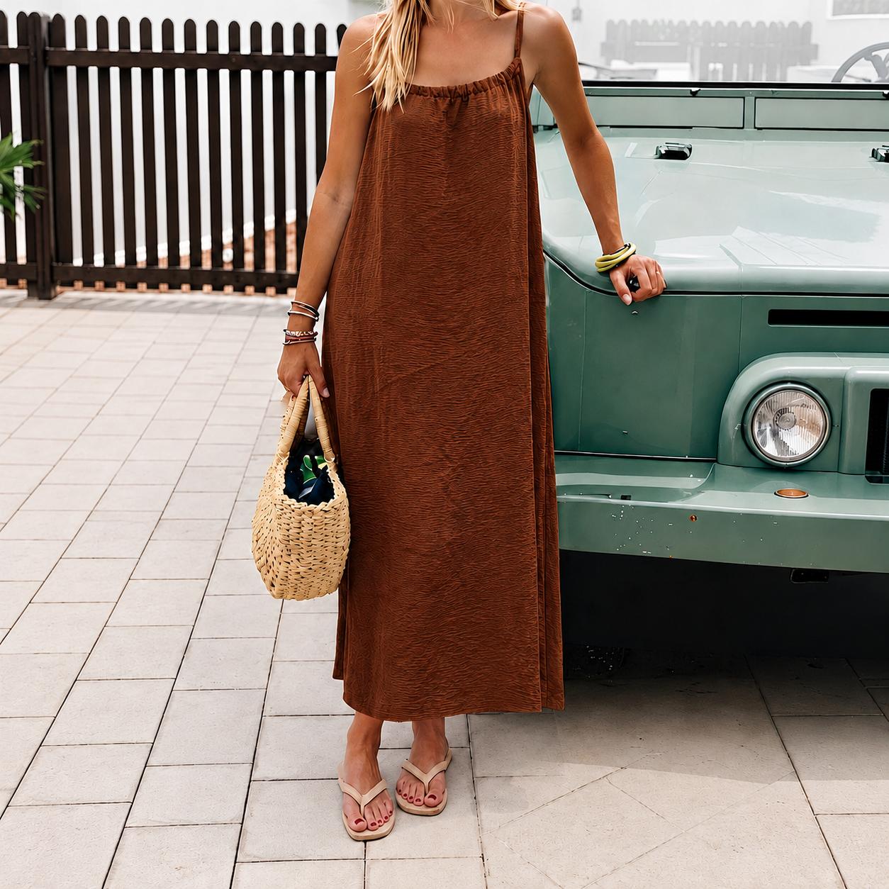 Backless Camisole Loose Vacation Long Home Skirt Dress For Women 