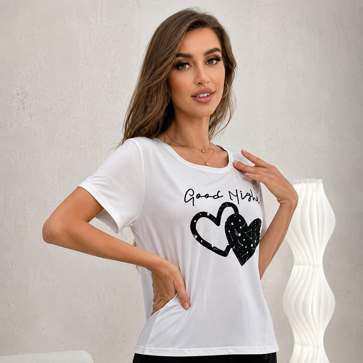 Cordate Printed Top For Women