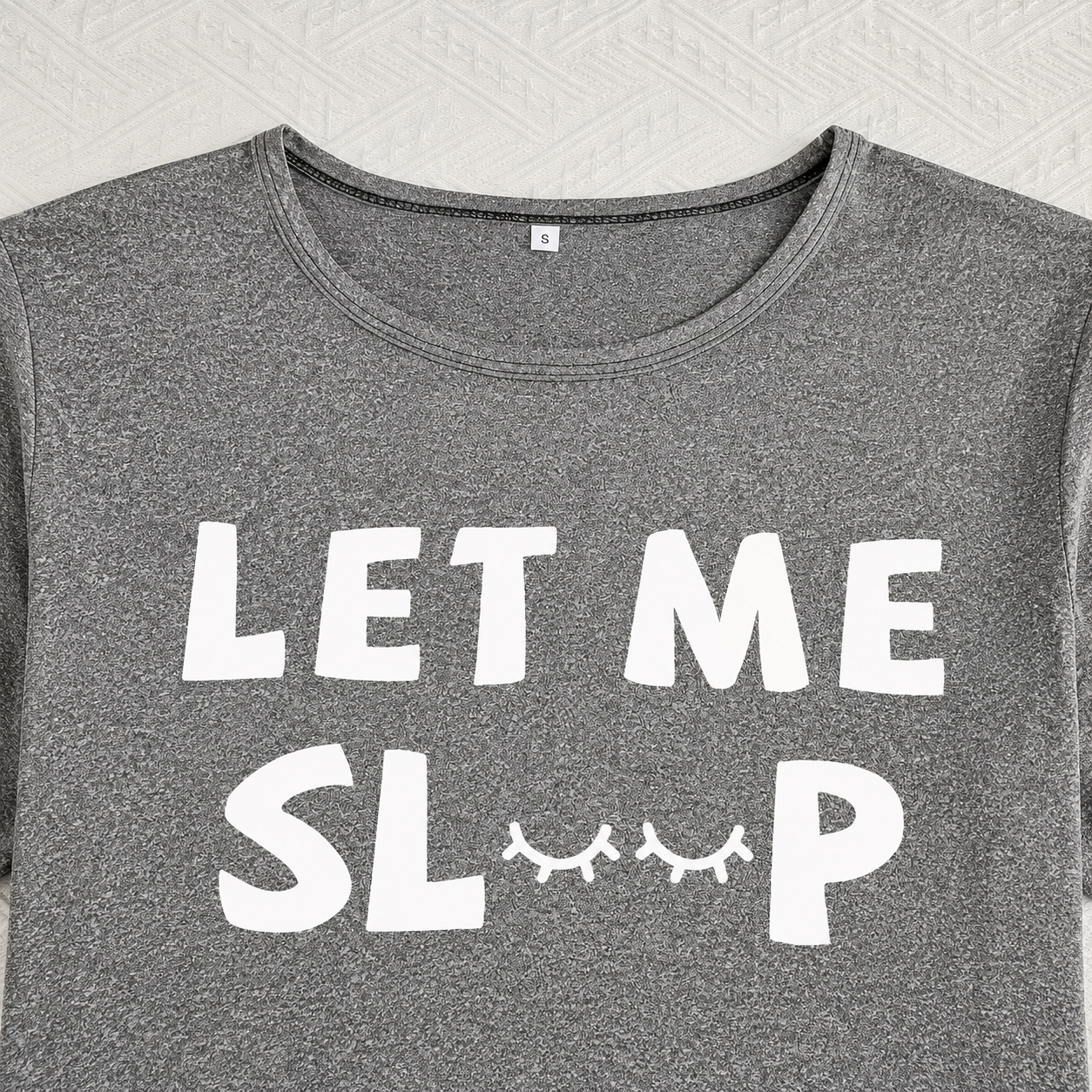 Casual Let Me Sleep Print Short Sleeves Top Casual Pants And Shorts Loungewear Set For Women