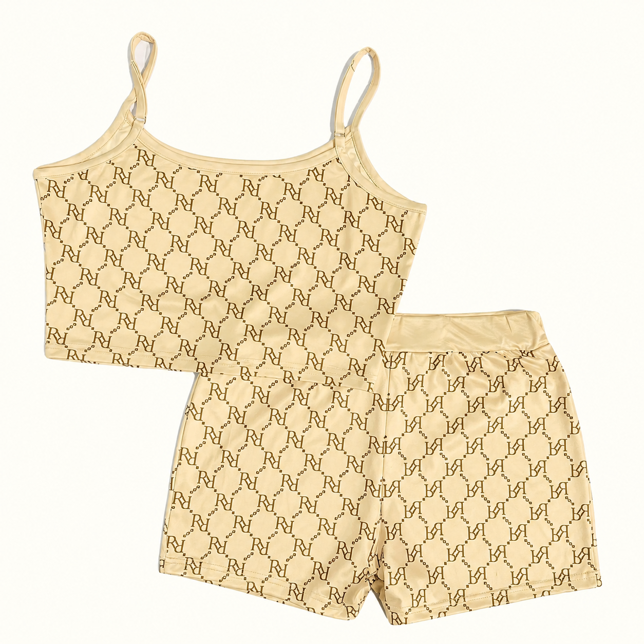 Bear Print Adjustable Strap Camisole And Shorts Set For Women