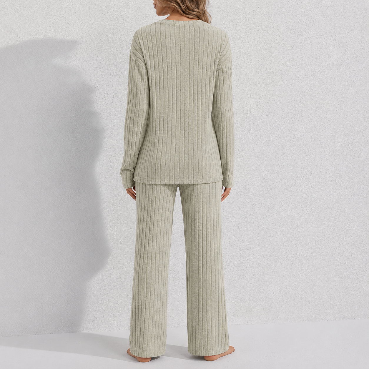 Long Sleeve Top and Pants Casual Daily Wear Loungewear Set For Women